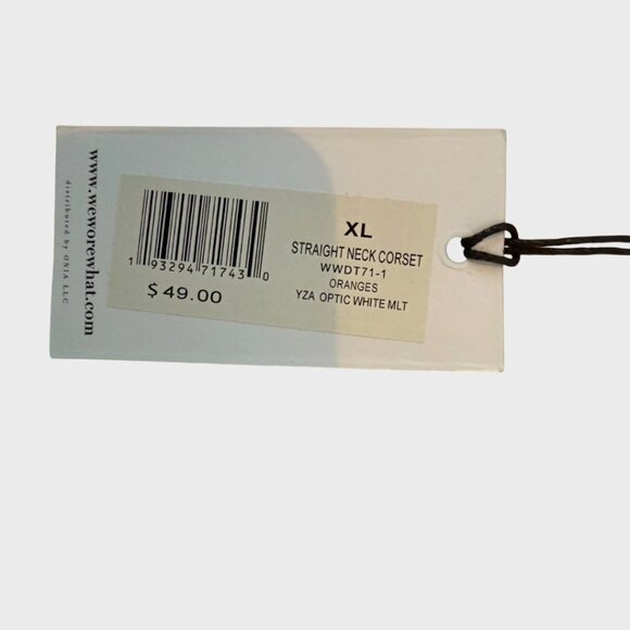 WeWoreWhat Straight Neck Corset Crop Top Orange Women's Size XL. NWT - Picture 10 of 11